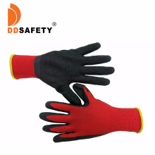 Red Nylon with Black Latex Coated Glove